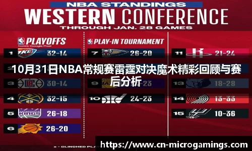 10月31日NBA常规赛雷霆对决魔术精彩回顾与赛后分析